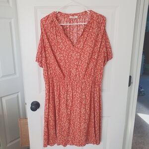 Orange Ditsy Print Dress